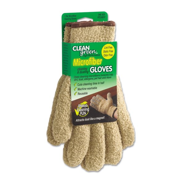 Master Caster CleanGreen Microfiber Cleaning and Dusting Gloves, Pair 18040
